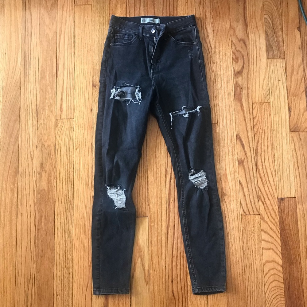 Black top shop ripped jeans